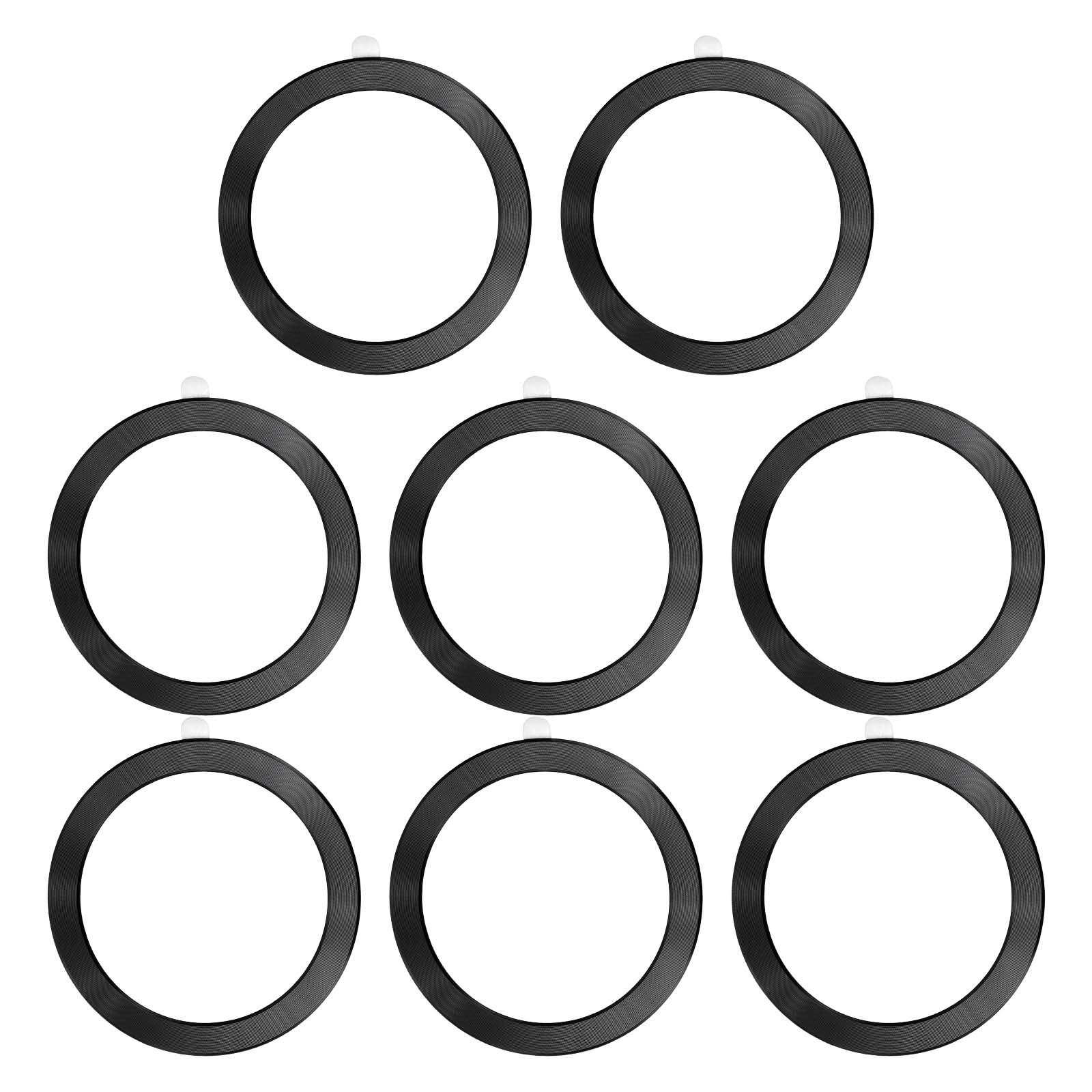 Universal CD Stripe Magnetic Adapter Ring, 8 Pcs Sticker Ring, Black