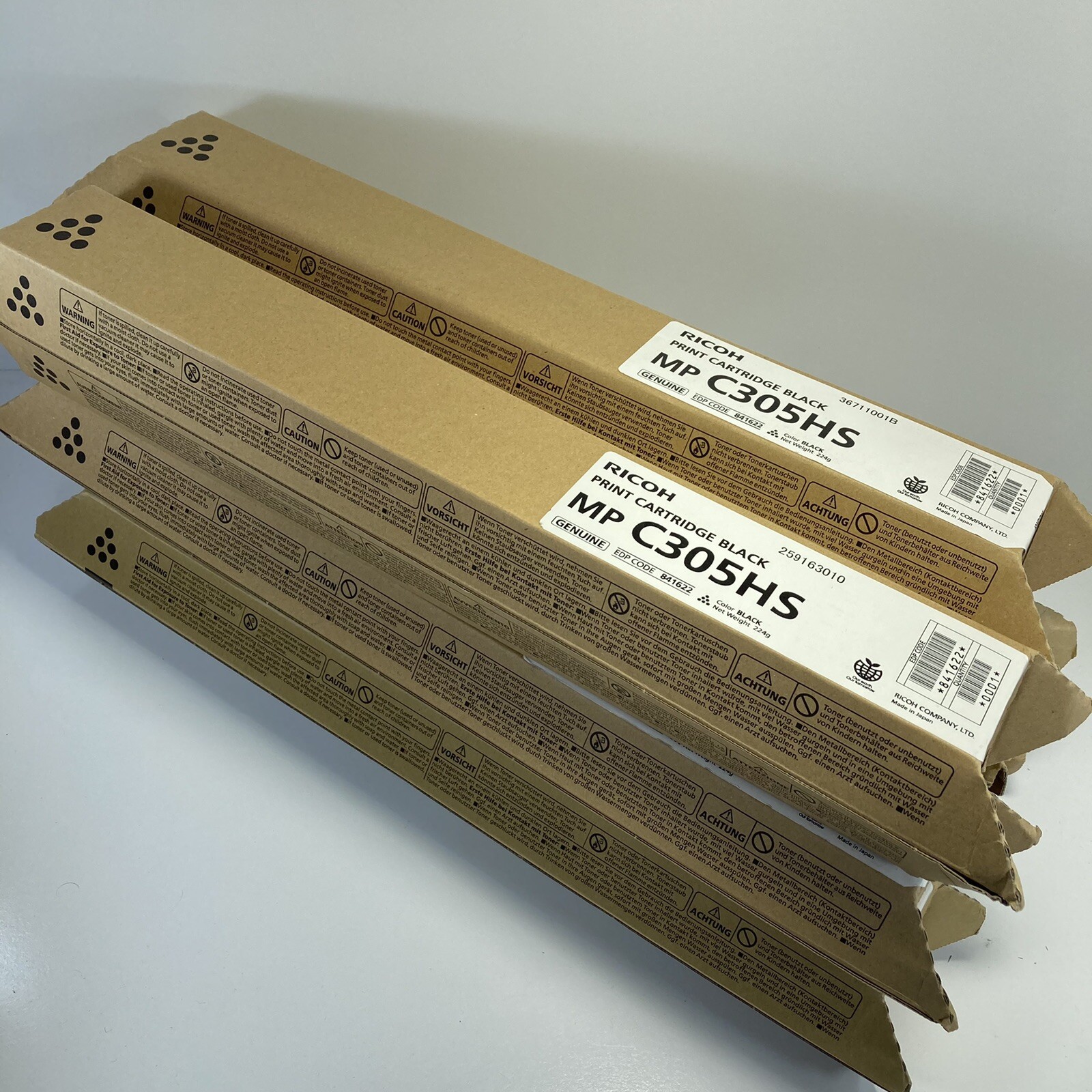 6x Genuine Ricoh MP C305HS Printer Toner Cartridge Black Only - EDP 841622