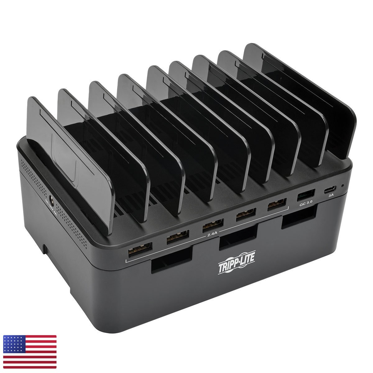 Tripp Lite U280-007-CQC-ST 7-Port USB Charging Station 1 USBC 2.4A Per Port