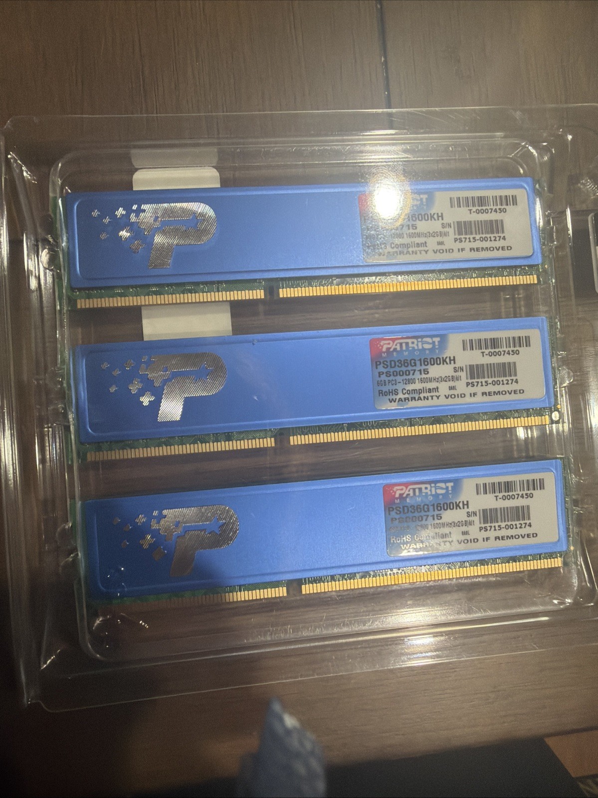 NEW-Lot of 3 - Patriot PSD36G1333KH PC3-10600 3x2GB Total 6GB Kit