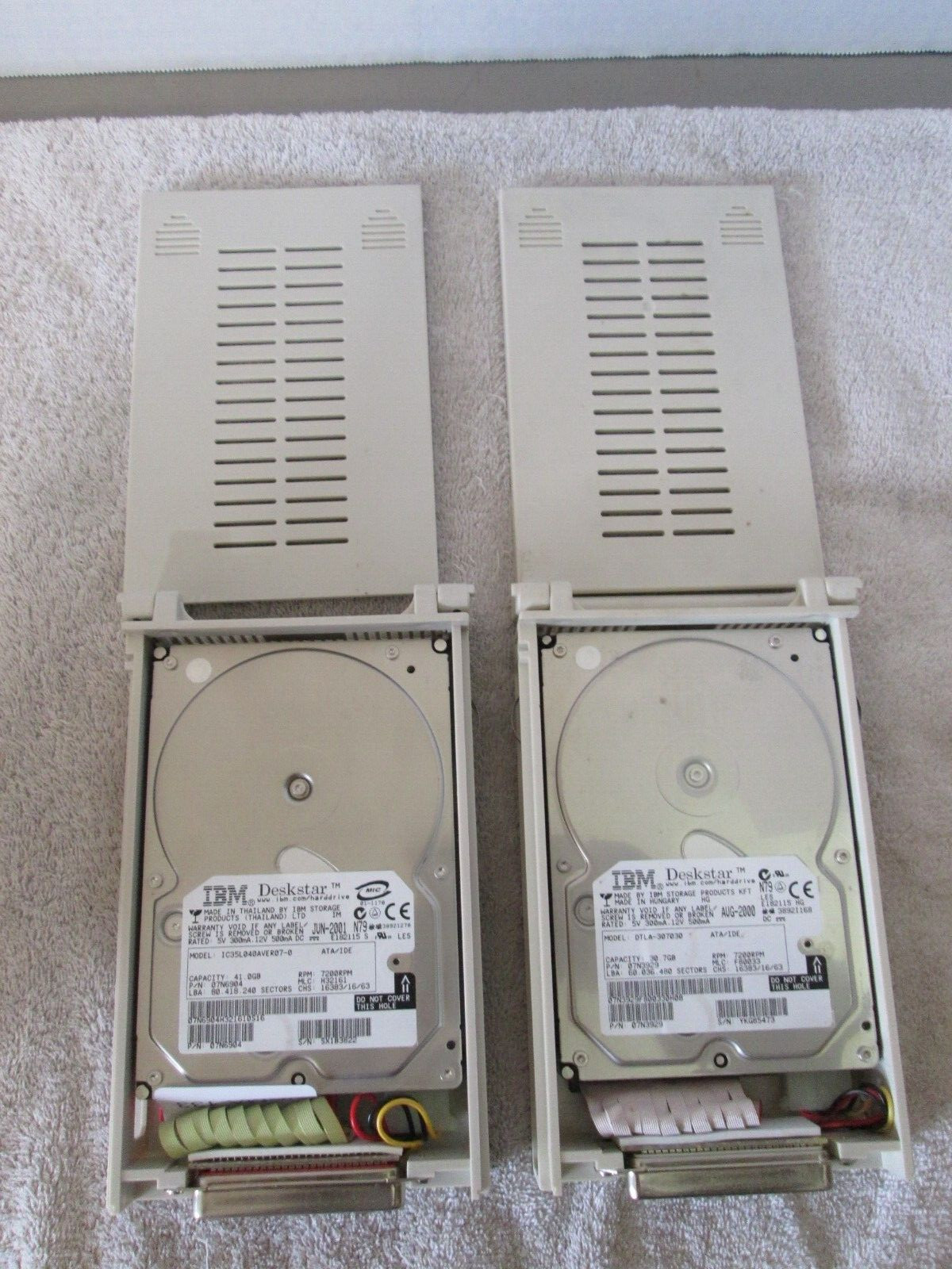 2 LOT IBM DeskStar 30.7 GB & 41 GB w/internal rack slide