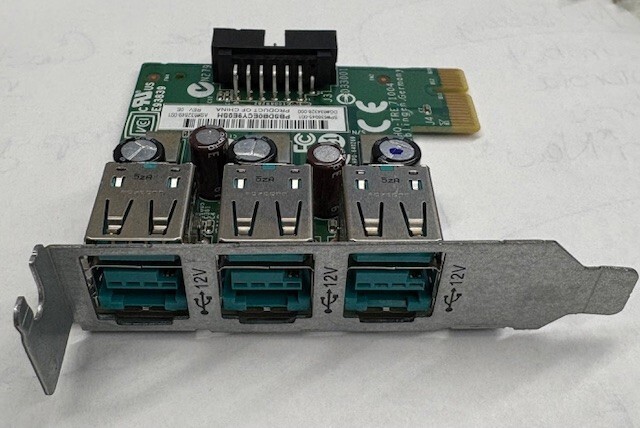 Lot Of 2 HP 638945-001 3-Port Powered USB 12V PCI Express Low Profile Card