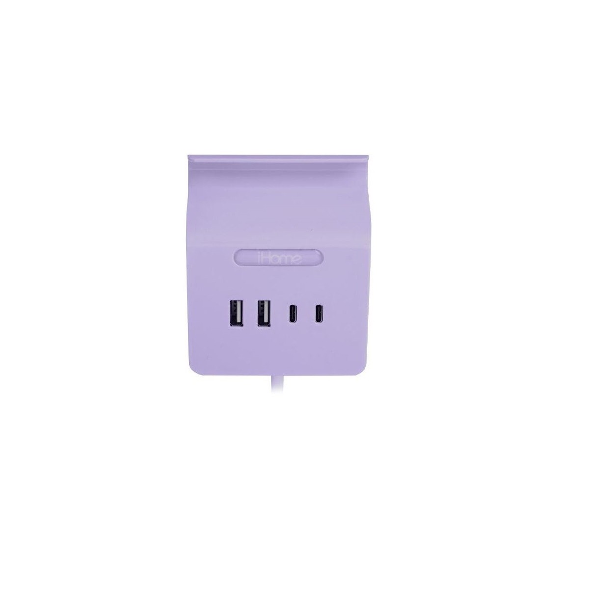 iHome 4 Port USB (1 USB-C, 3 USB-A) Charging Hub with Phone Holder - Pastel Purp