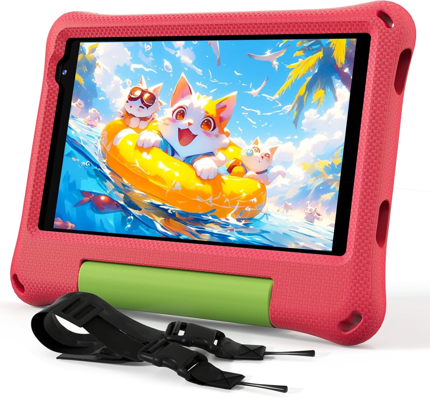 Callsky Kids Tablet 8“ Android 15 Tablet for Kids 12GB+64GB HD Display - Red