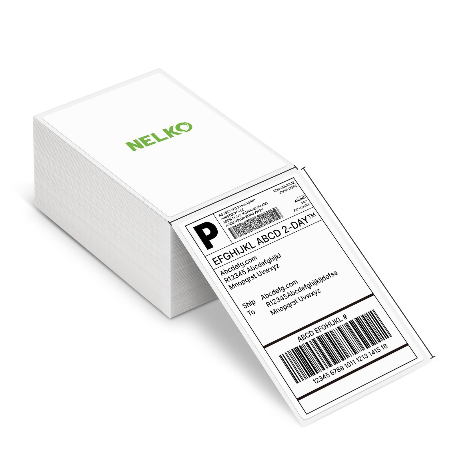 Nelko Genuine 4x6 Direct Thermal Shipping Label 500 Labels/1 Stacks, 4x6 