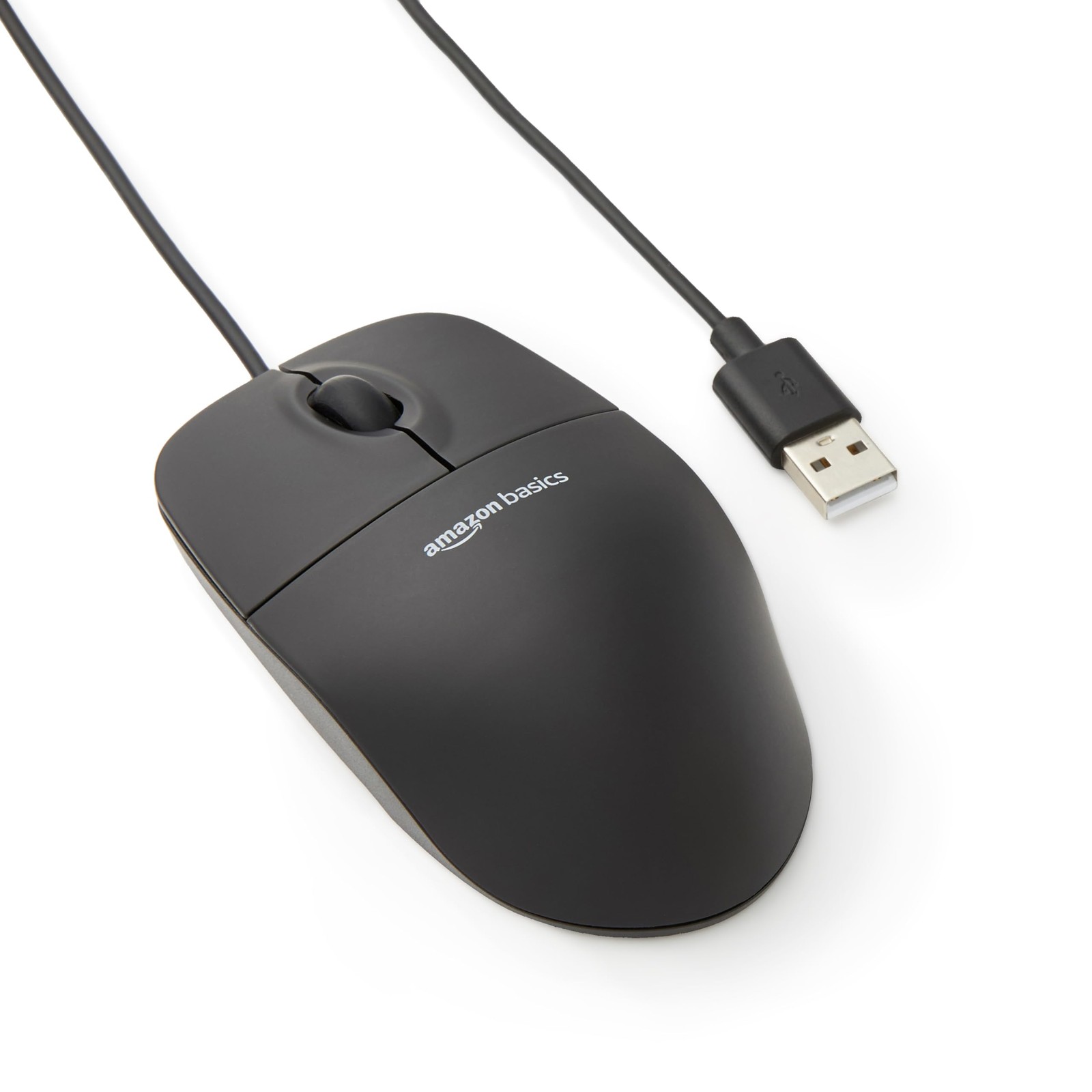 Amazon Basics 3 Button USB Wired Mouse with Responsive Tracking Plug & Play