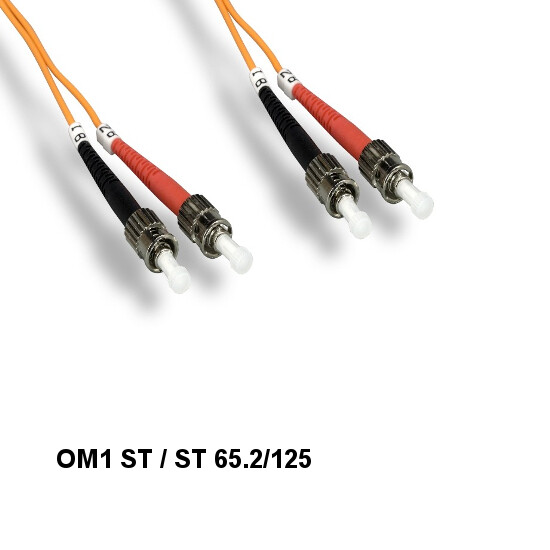 [10X] Kentek 10m OM1 ST to ST Multi-Mode Fiber Optic Cable 62.5/125 Duplex UPC