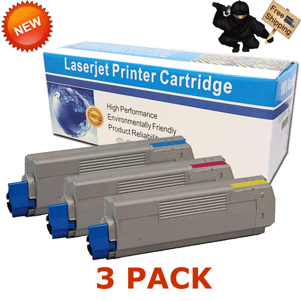 3 PK Cyan Magenta Yellow Toner Set Compatible For Okidata Oki C612dn C612n