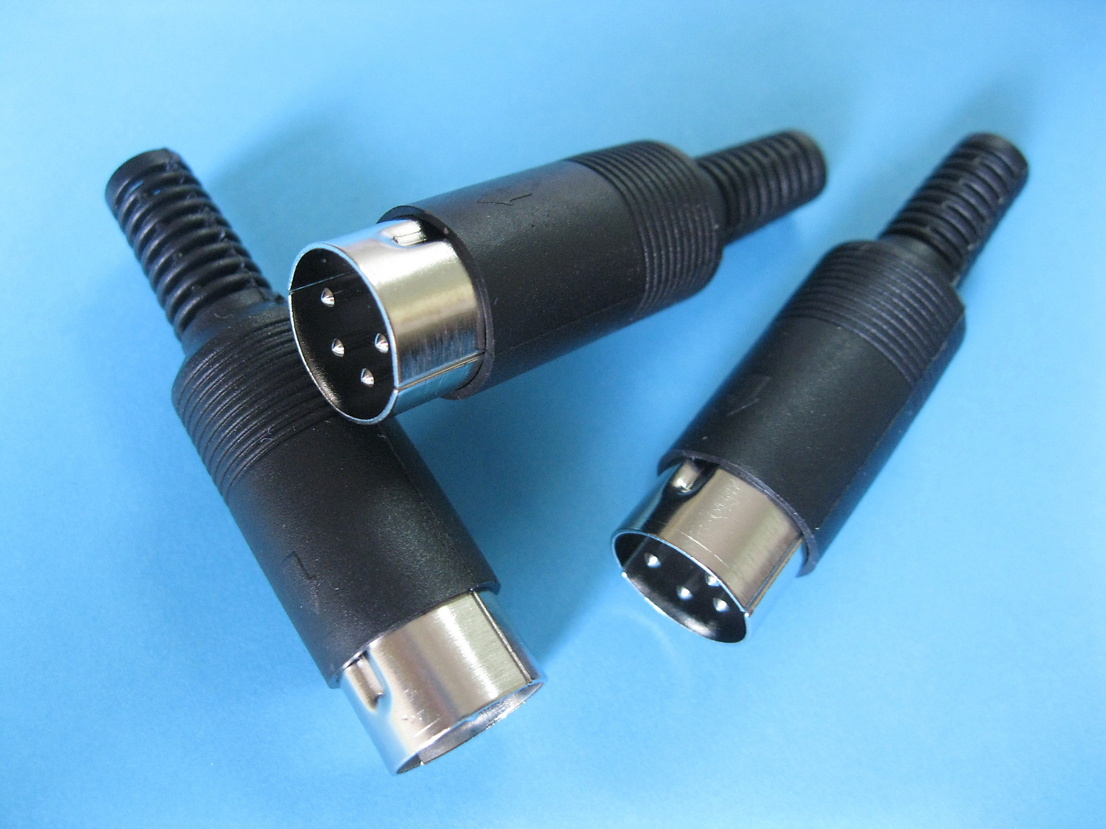 24 pcs Standard DIN Plug 4 Pin Male Connector with Plastic Handle New