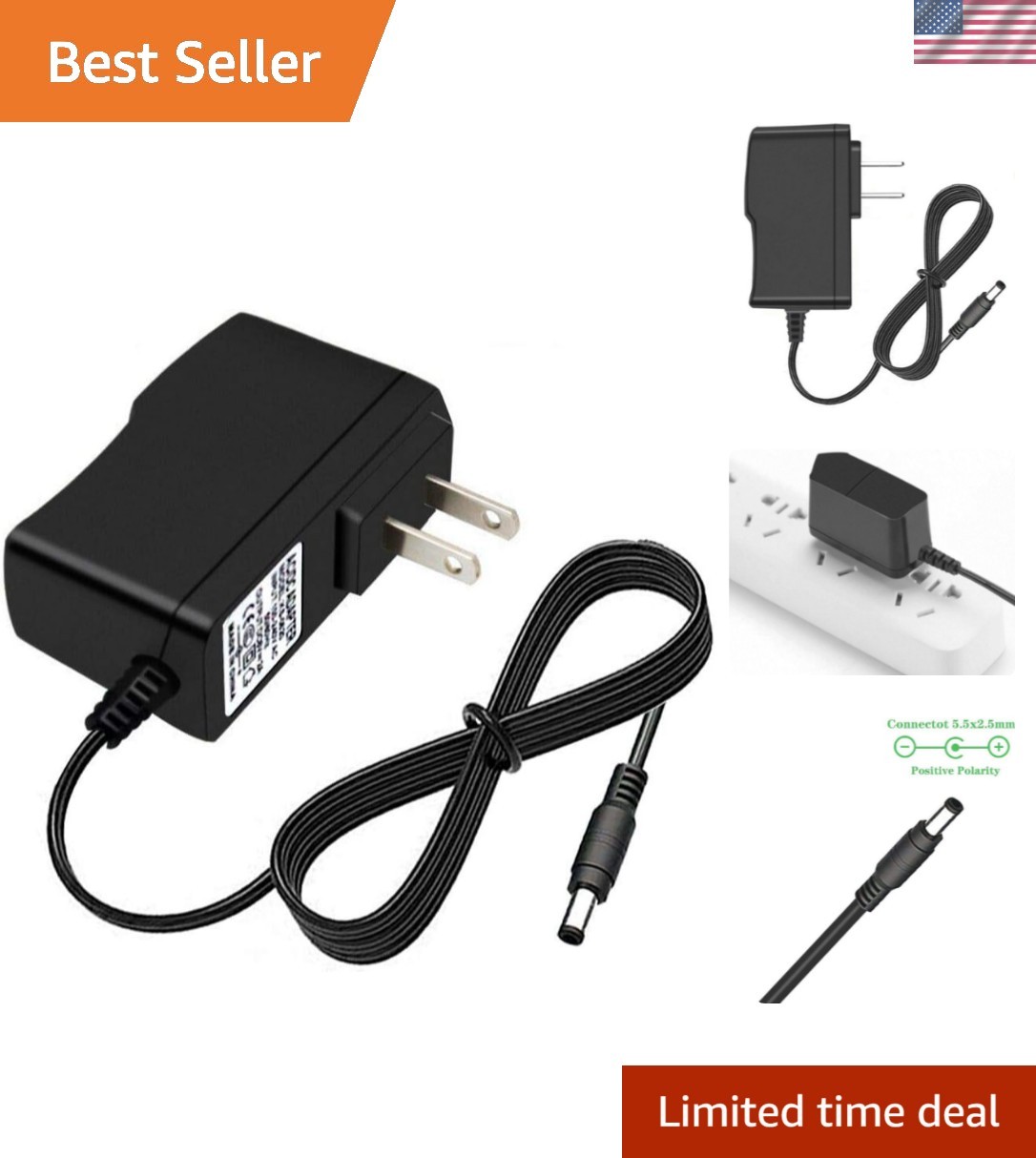 Versatile Yealink Power Adapter Replacement for T2/T4 Series Phones, 2-Pack