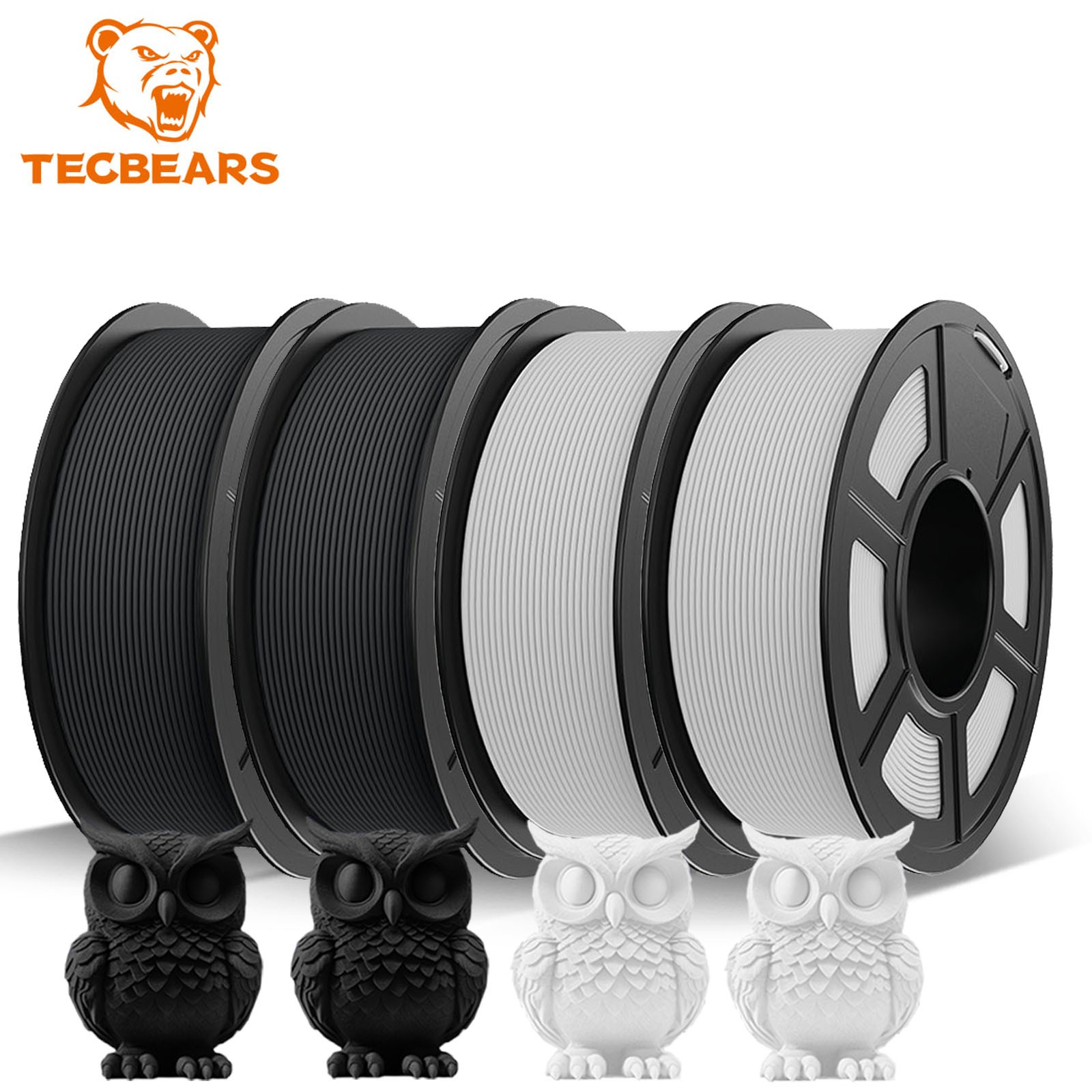 4KG TECBEARS Rapid PETG Filament 1.75mm Black High Speed 600mm/s 3D Filament