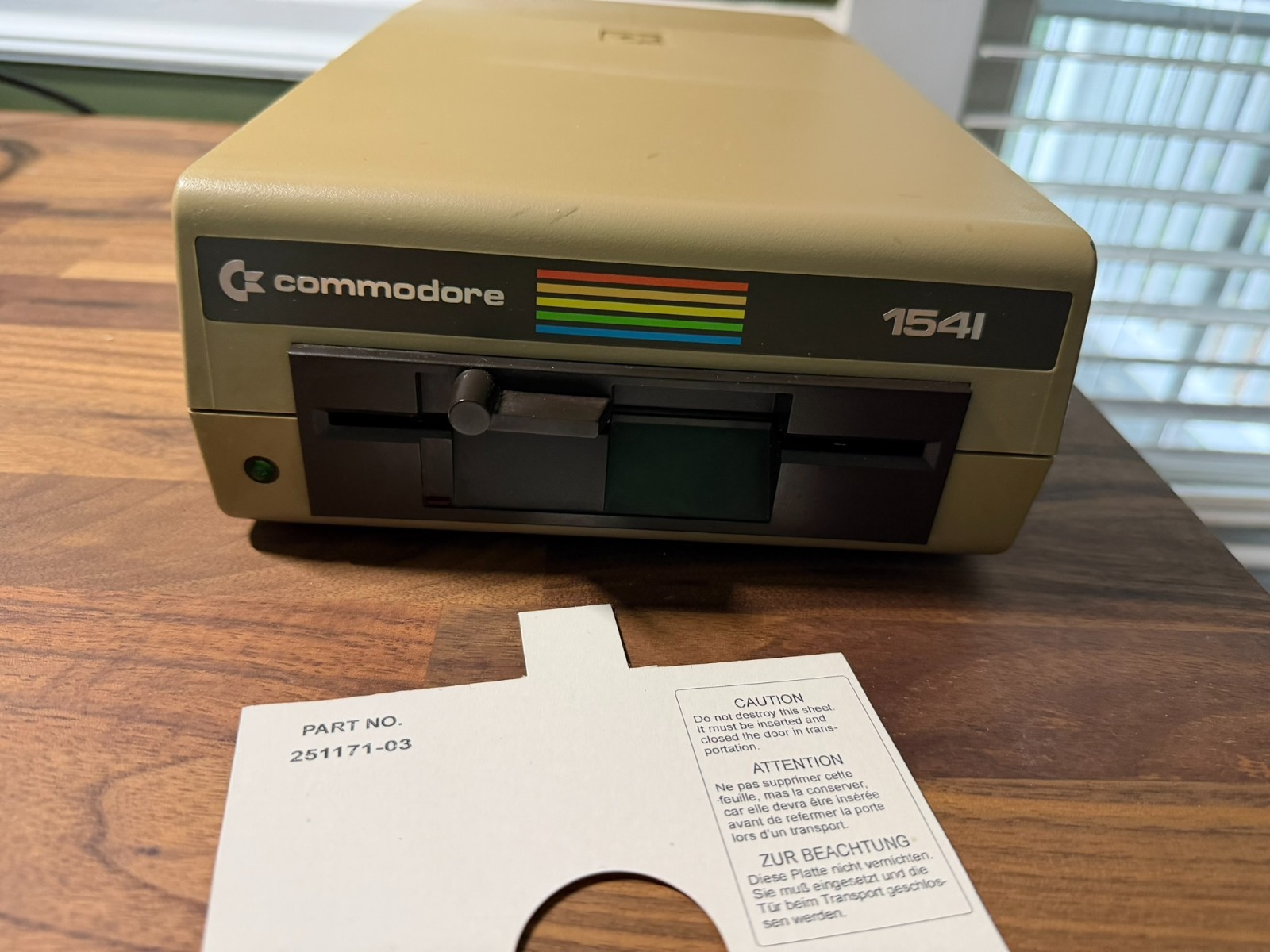 ** Commodore 1541 Disk Drive for Commodore 64  w/ Protective Insert - TESTED