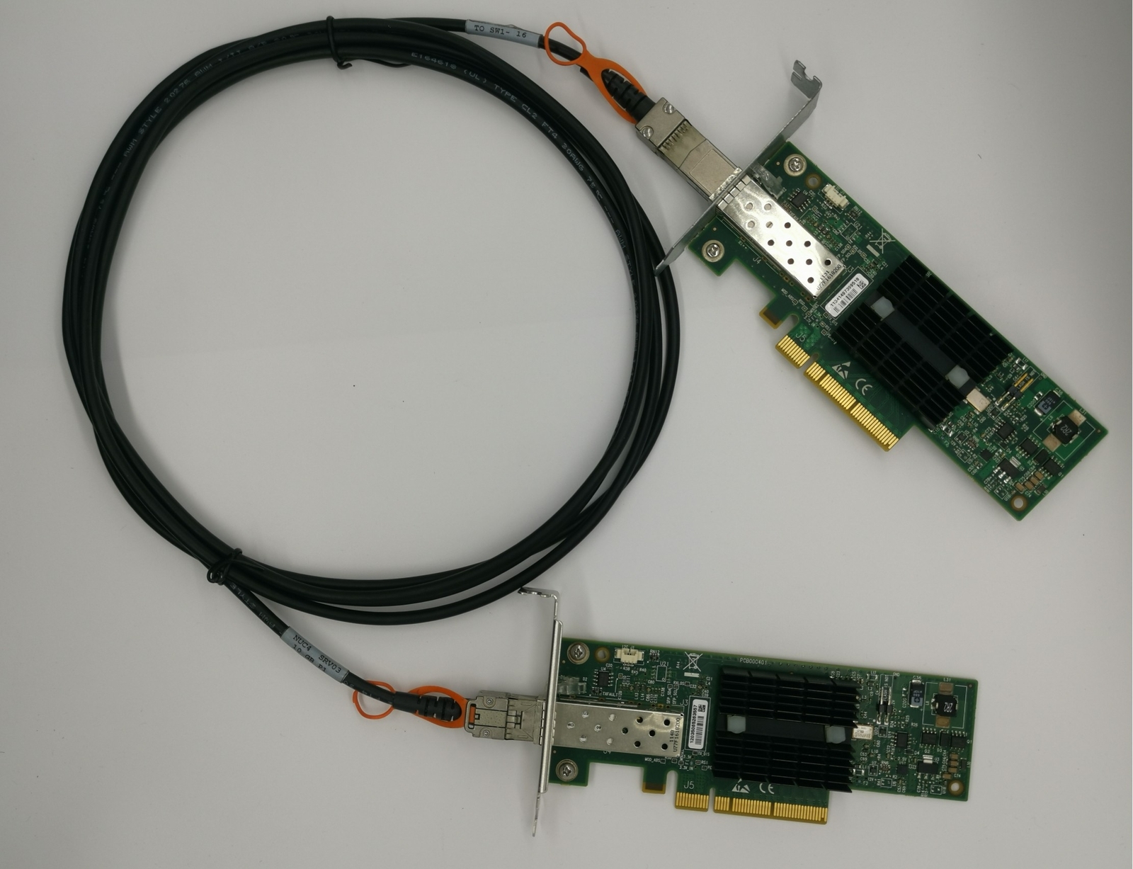 LOT OF 2 Mellanox MNPA19-XTR 10GB ConnectX-2 10Gbe 1m SFP+ Cable Network Card-