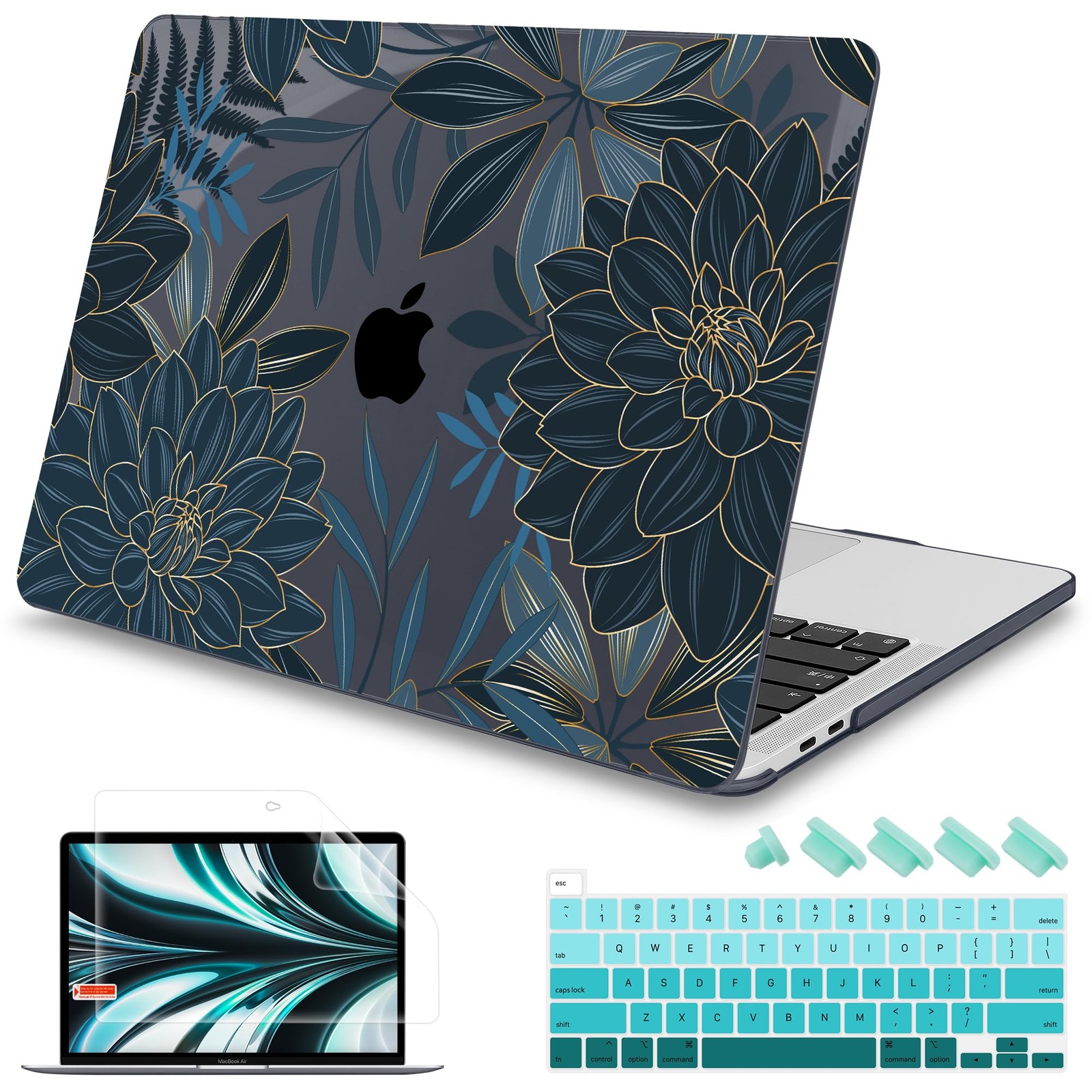 Mektron Designed Case for MacBook Pro 16 Inch A2141 Cover Dahlia Flower C035