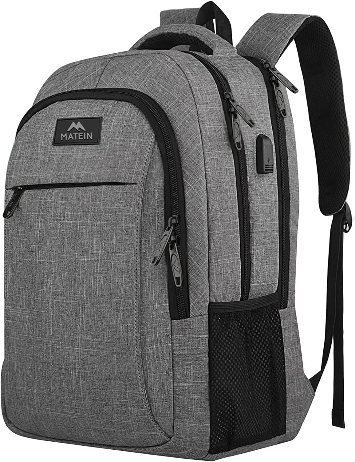 Matein Travel Laptop Backpack 15.6" Anti-Theft USB Charging Water-Resistant Dura