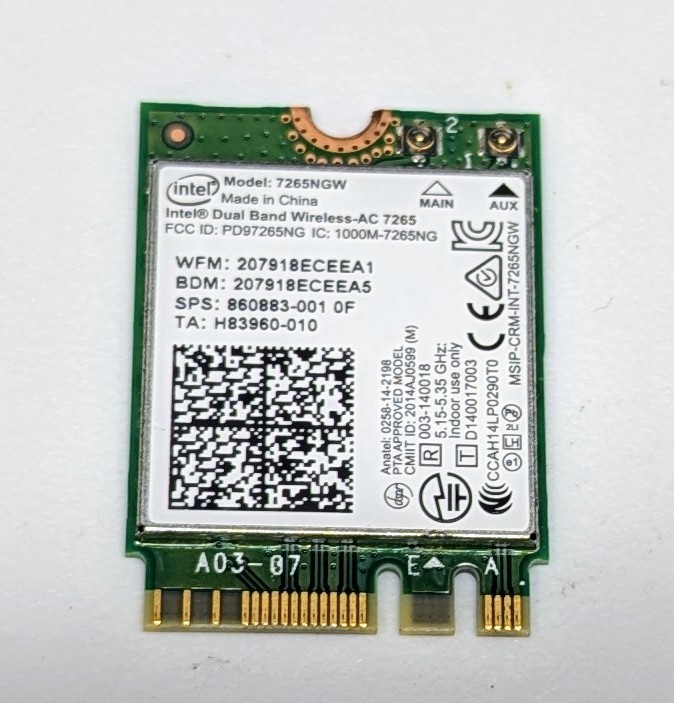 860883-001 7265NGW GENUINE HP WIRELESS BLUETOOTH CARD
