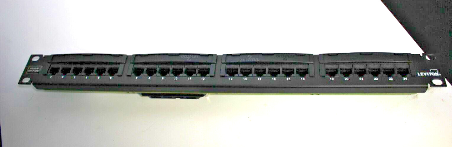 Leviton Voice Patch Panel 48 Port 2RU 8 25 Pair Connectors For Phone, UNTESTED