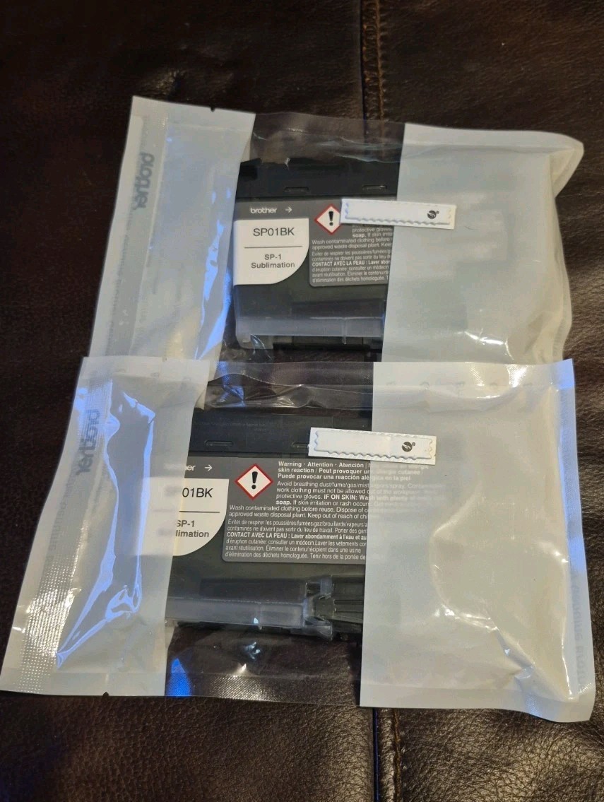 Set of 2 Brother Genuine Original Ink Cartridges Black SP01BK
