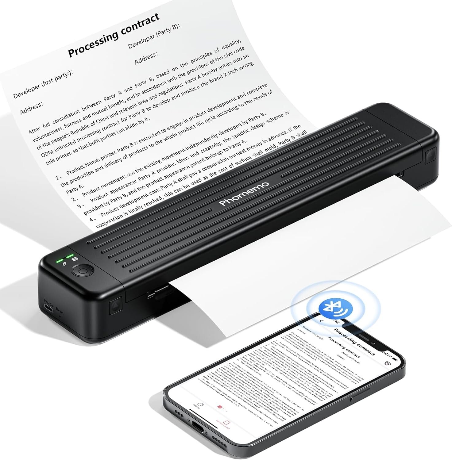 Portable Printers-P831 Bluetooth Thermal Transfer-Support A4/A5/B5/8.5" X 11"