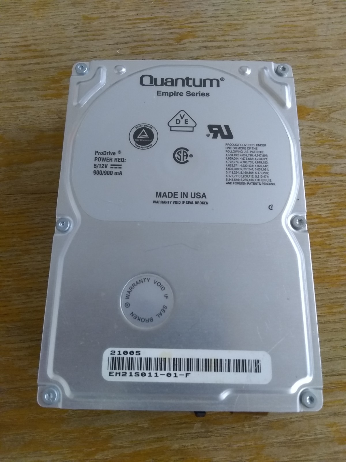 Quantum ProDrive Empire 2100S Hard Drive, 2.1GB 50-Pin SCSI (As-Is)