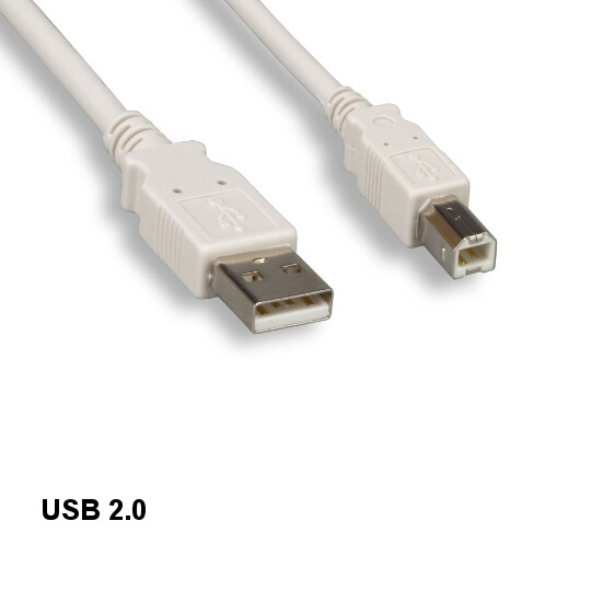 Beige 3 feet USB 2.0 A to B Cable 28AWG 480Mbps Scanner Printer HDD Sync Charge