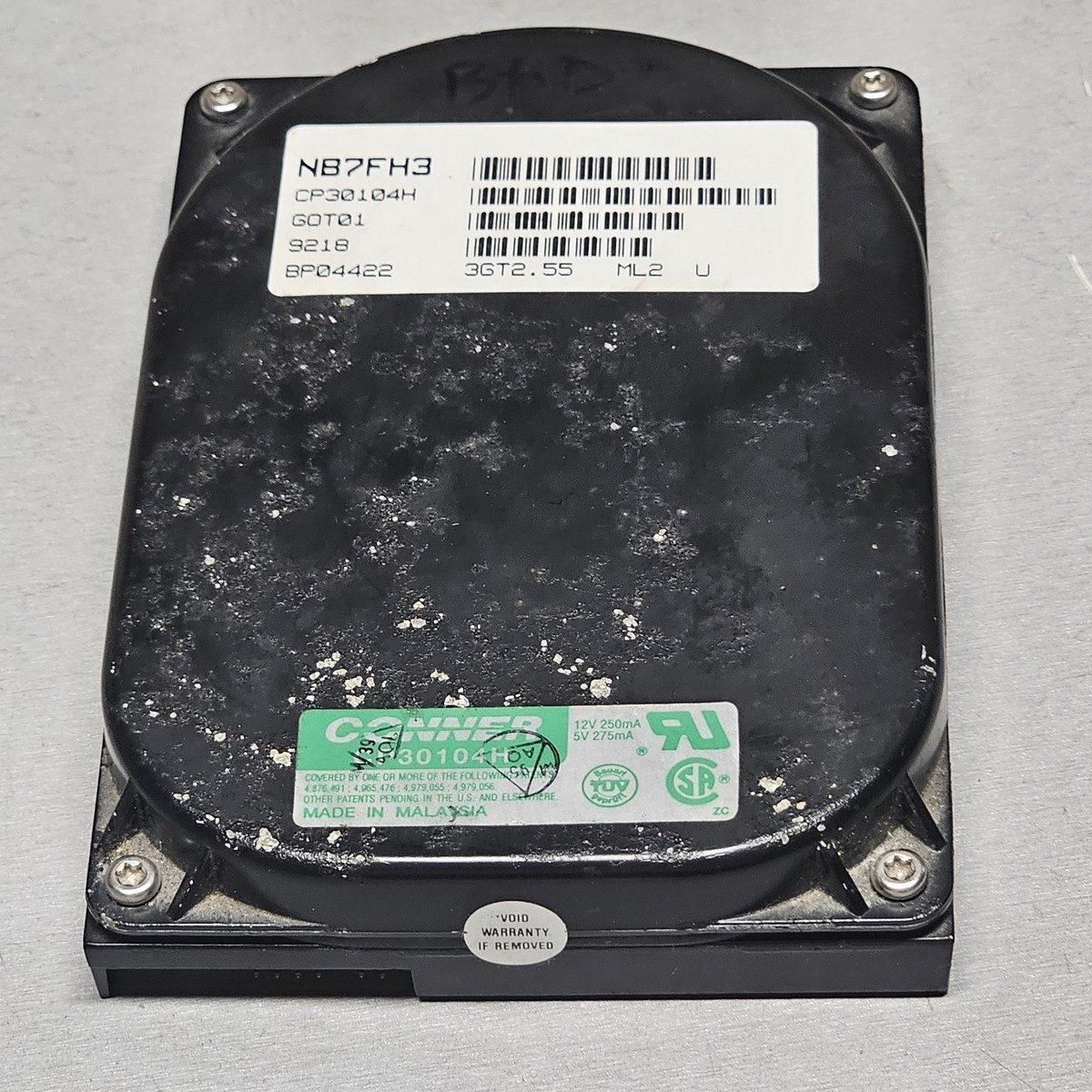 Conner CP30104H IDE Hard Drive 3.5" (BAD)