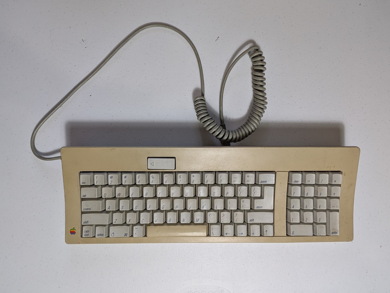 Vintage Apple M0116 Keyboard Macintosh Mac With Orange Alps + Cable - Untested