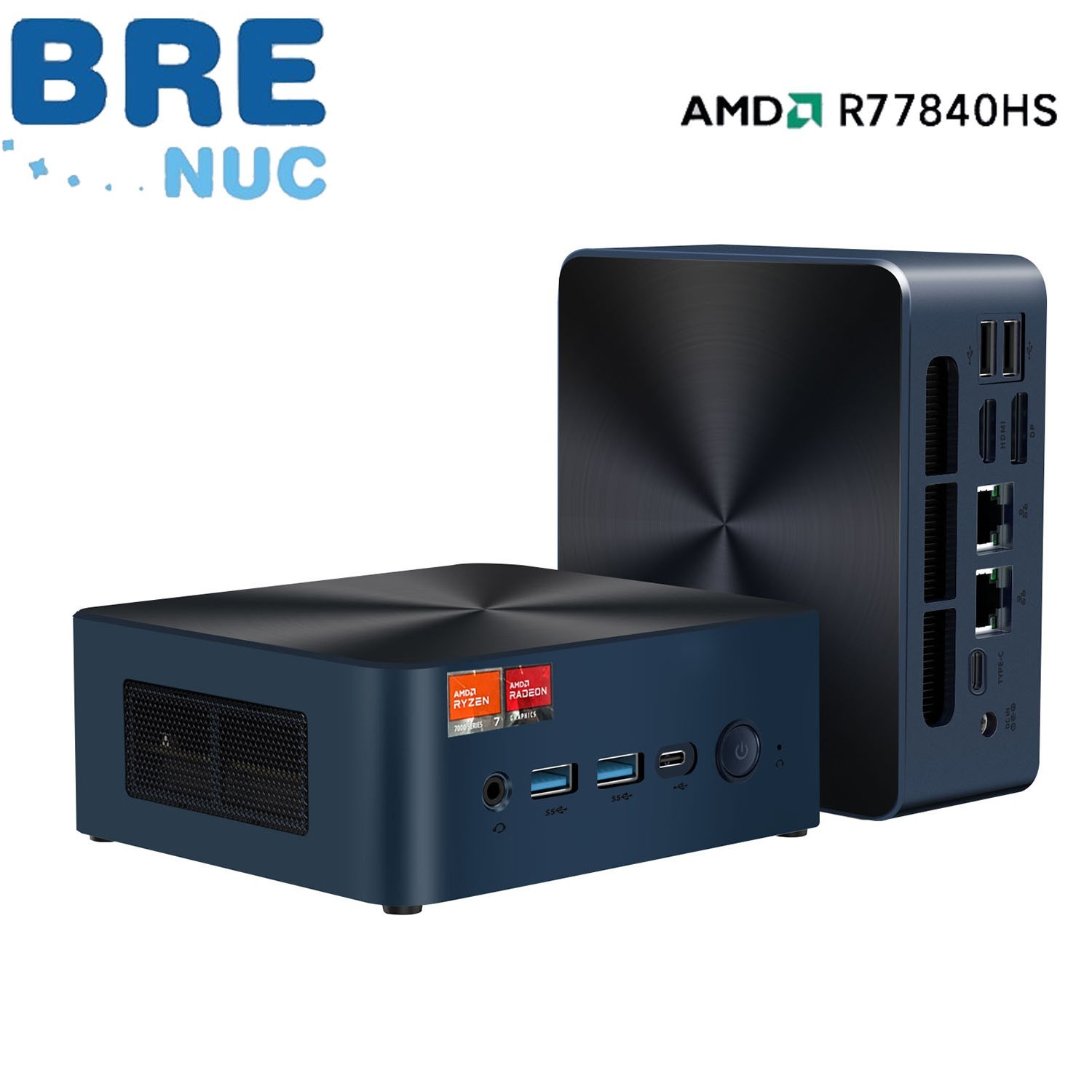 BRENUC N7P Desktop Mini PC, AMD Ryzen 7 7840HS, 64GB DDR5 RAM, 2TB SSD Win11 Pro