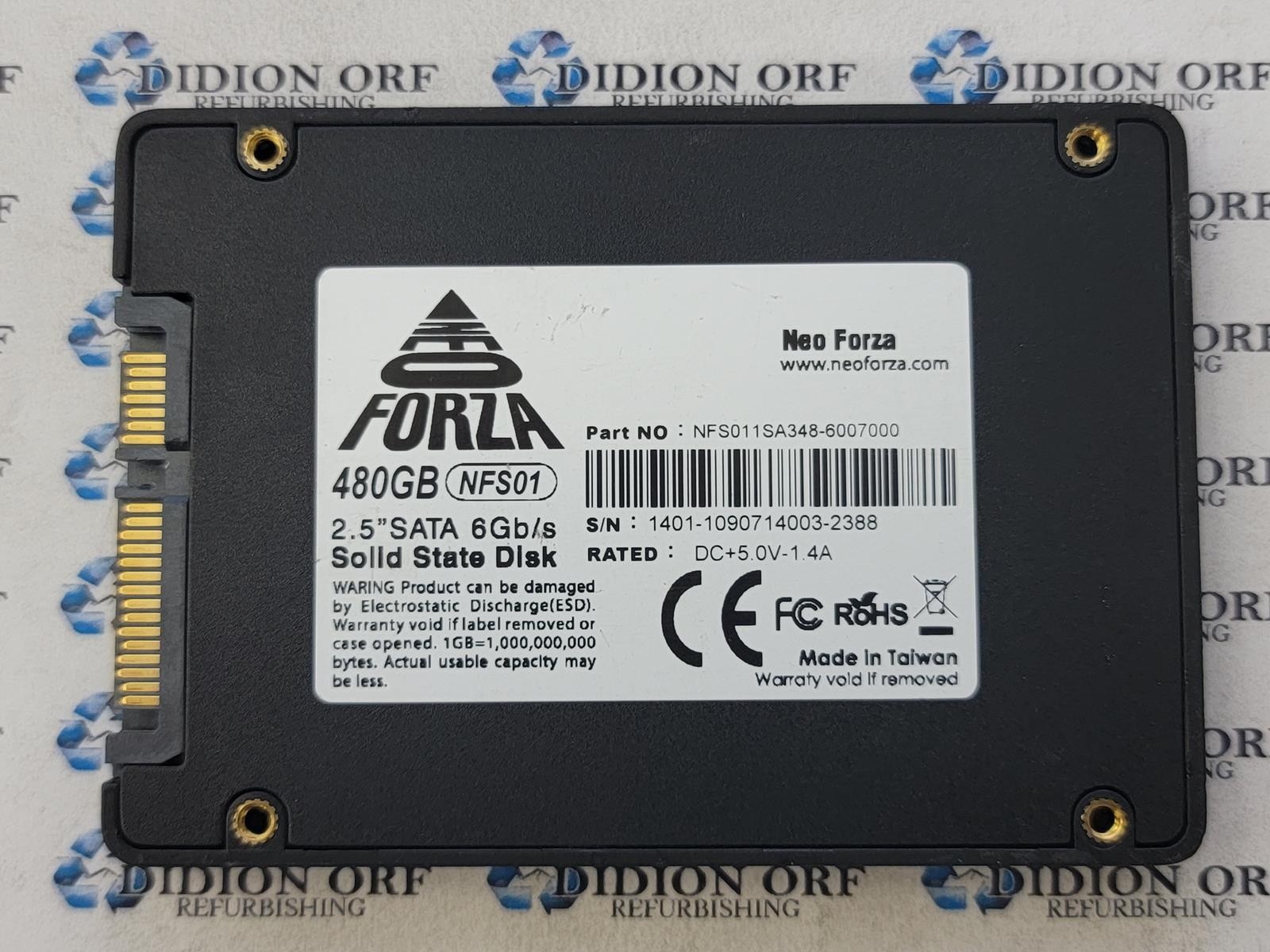 NEO FORZA NFS01 480GB 2.5" SATA SSD NFS011SA348-6007000, Grade A, SKU 24372