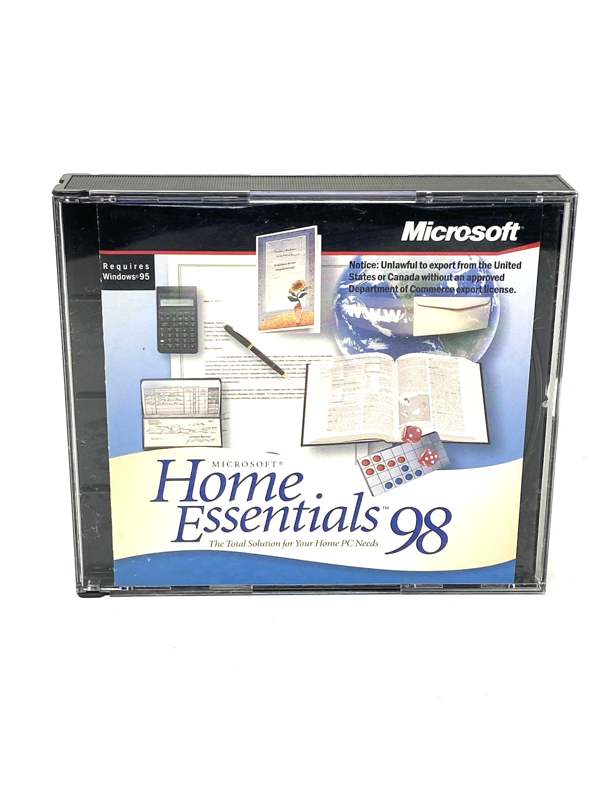 Microsoft Home Essentials 98 PC Software For Windows 95 Set Of 4 Disks - Mint