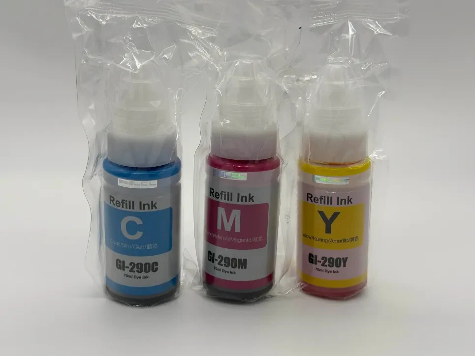 LCL GI-290 CMY Cyan Magenta Yellow 70ml Ink Cartridges for Canon MegaTank