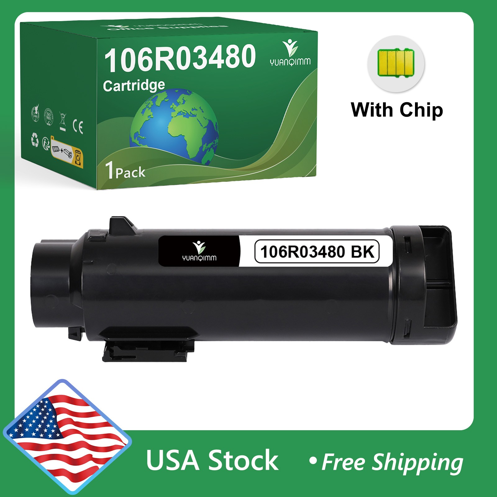 BLACK X6510XK Toner Cartridge 106R03480 for Xerox Phaser 6510 WorkCentre 6515 DN