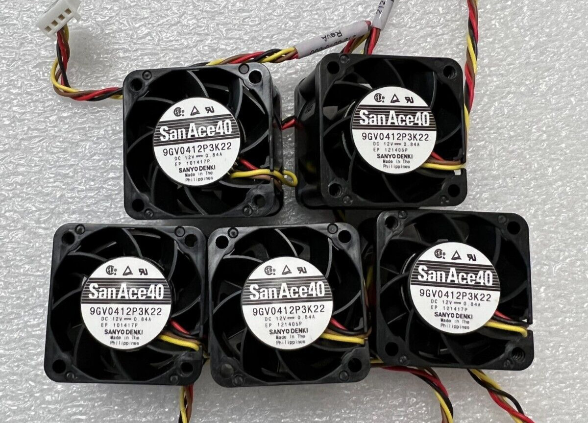 Lot of 5x Sanyo Denki SanAce40 9GV0412P3K22 Fan