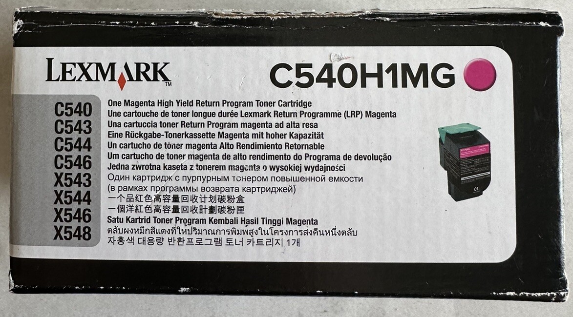 Genuine Lexmark C540H1MG Magenta High Yield Toner Cartridge