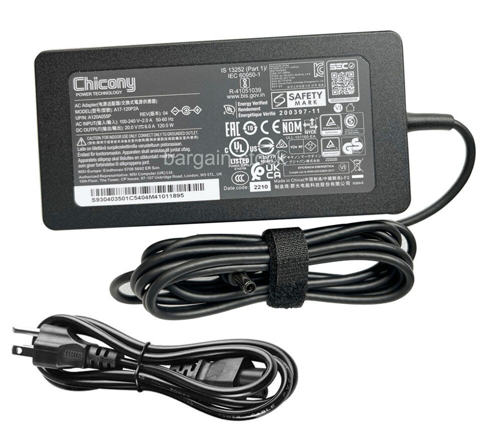 Original Chicony 20V 6A 120W AC Adapter Charger For MSI VenturePro 16 AI A2HVEG