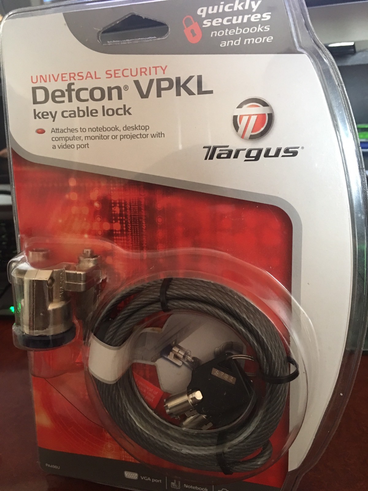 DEFCON VPKL LAPTOP DESKTOP NOTEBOOK COMPUTER VIDEO PORT VGA LOCK TARGUS IN MIAMI