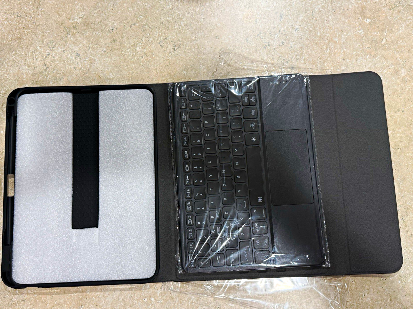 Black Wireless Keyboard Folio Case, Built-In Keyboard for iPad Air