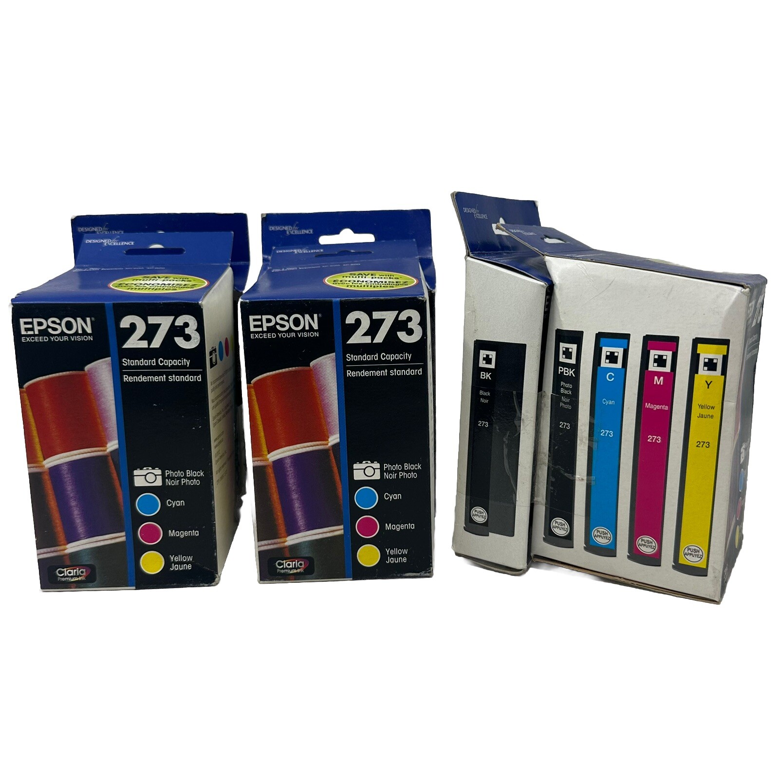 (3pack) NEW Epson 273 (T273520) Color Ink Cartridge+Epson 273 Black Exp. 11/2020