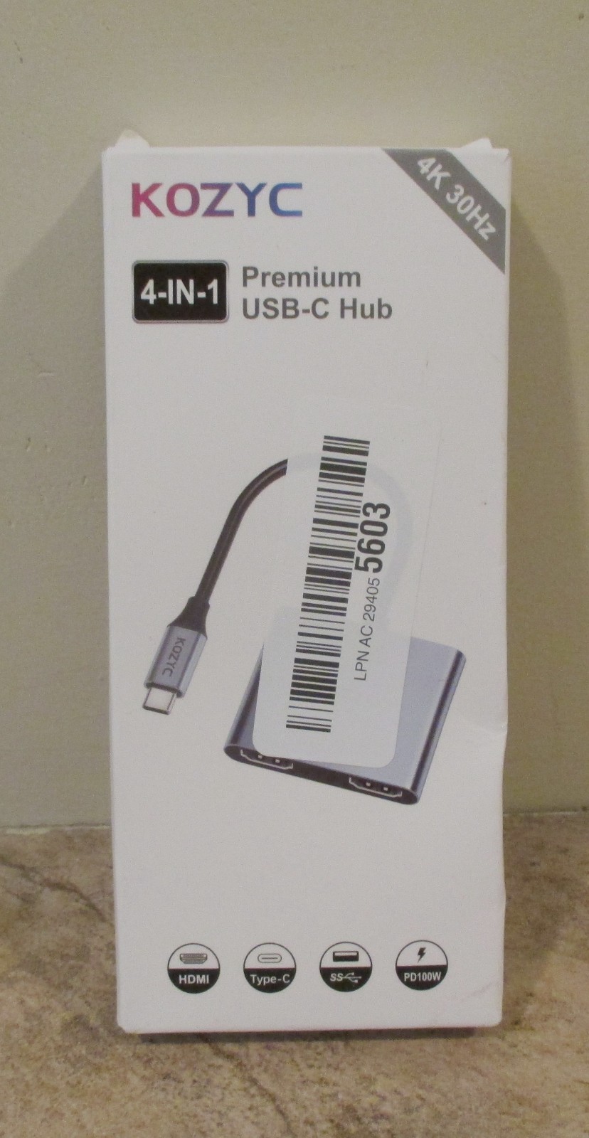 KOZYC 4-IN-1 Premium USB-C Hub 4K 30HZ - NIP