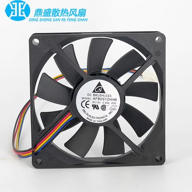 Delta AFB0912HHB 9015 12V 0.45A 9CM 4-Wire Dual Ball PWM Slim Fan