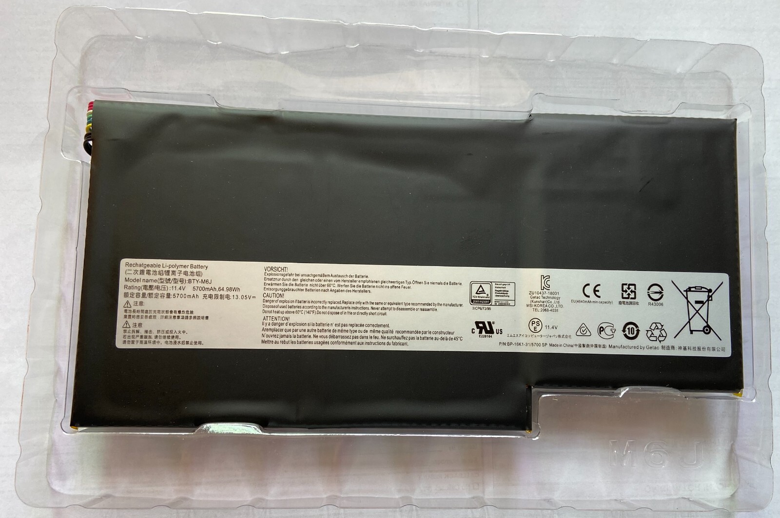 Genuine MSI BTY-M6J BTY-U6J Battery WS63VR 7RL MS-16K4 MS-17B1 MS-16K5 MS-16K2