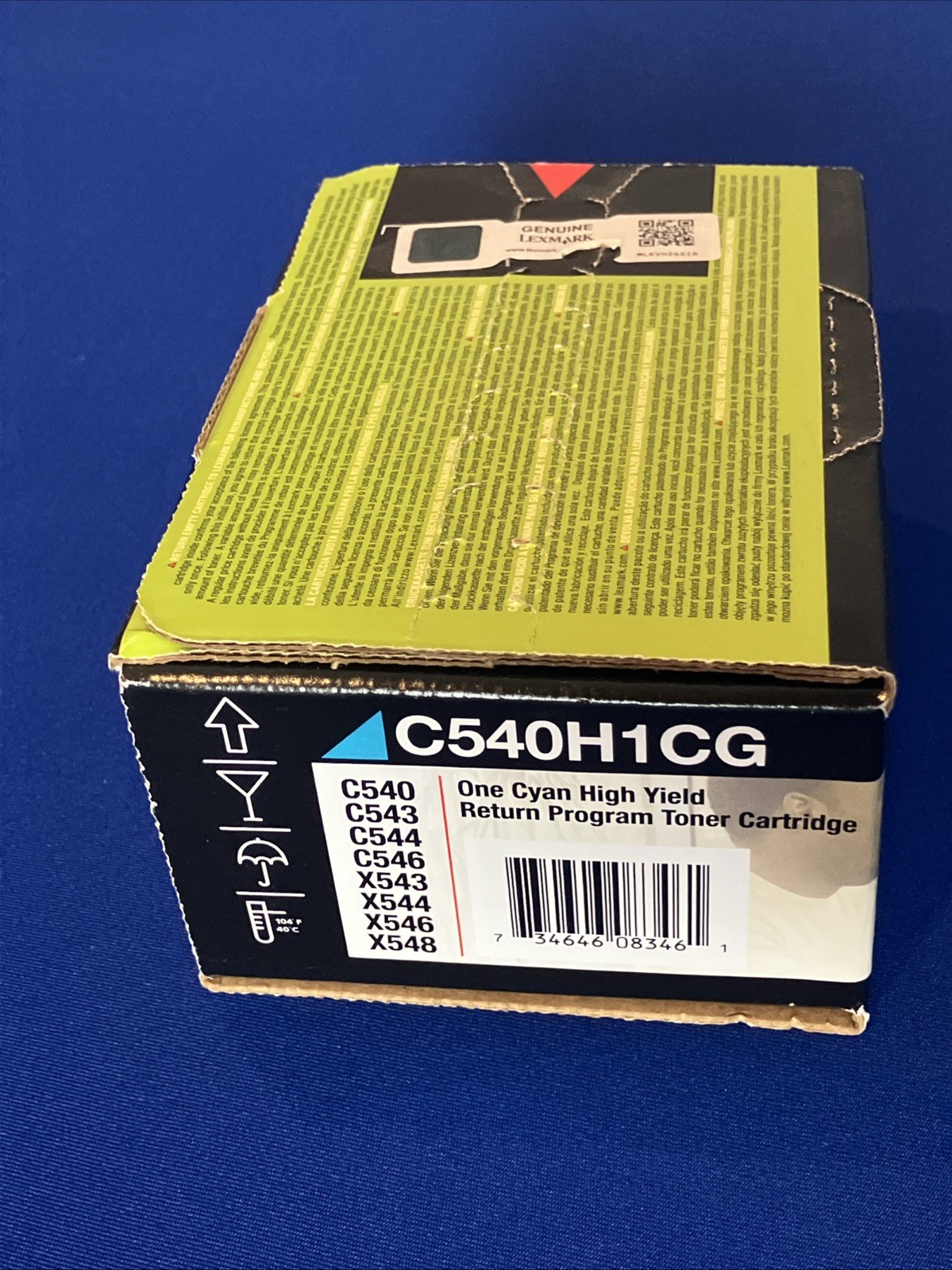 Genuine Lexmark C540H1CG Cyan High Yield Toner Cartridge C540 C543 C544 NEW OEM