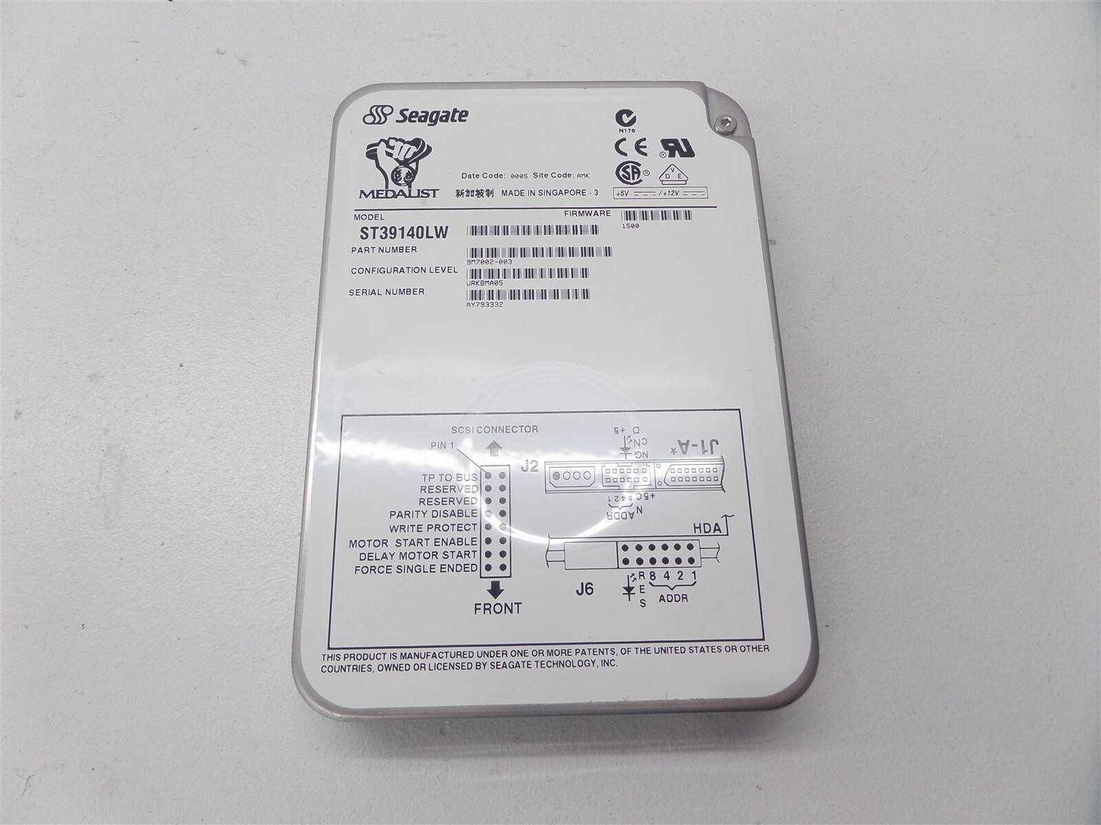 Vintage Seagate Medalist ST39140LW 9GB Hard Drive