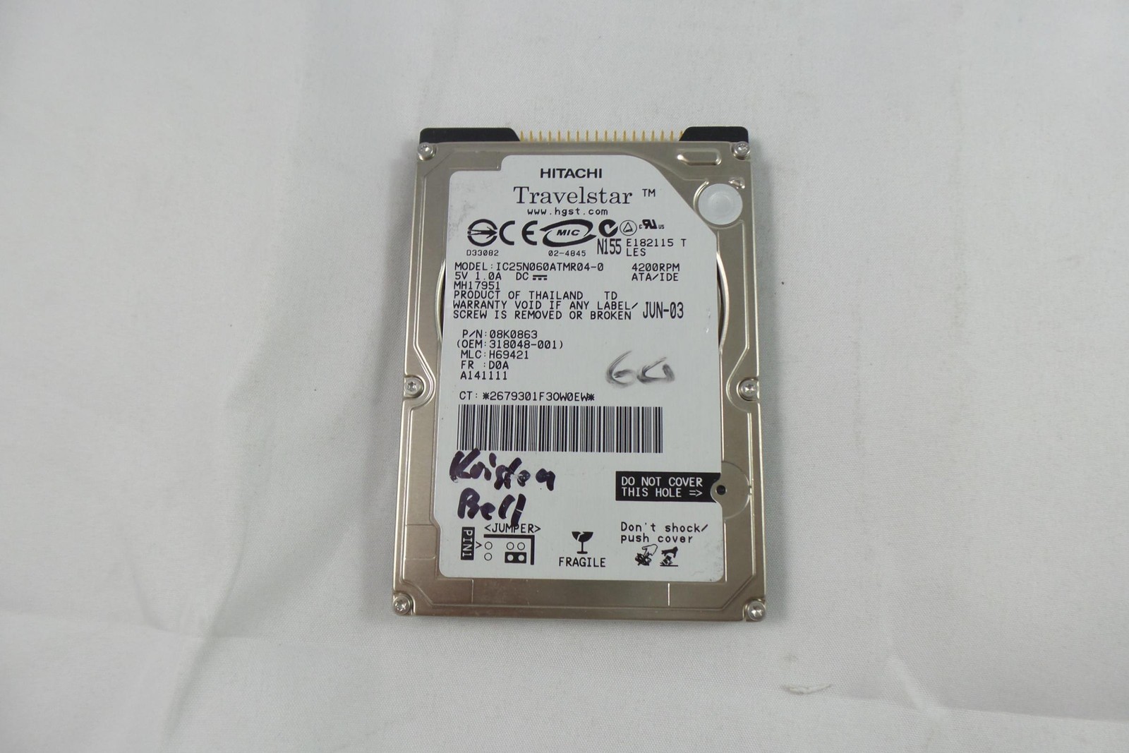 Hitachi Travelstar IC25N040ATMR04-0 40 GB Laptop Hard Drive 9.5mm (08K0633)