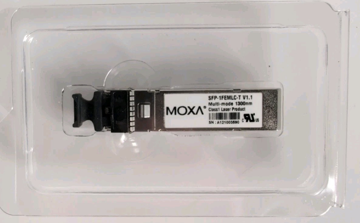 SFP Module, 1 100Base Port, Duplex LC, -40 to 185 F, MOXA SFP-1FEMLC-T, NEW