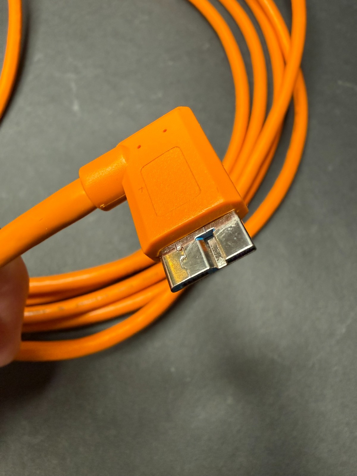 Tether Tools TetherPro USB-C to 3.0 Micro-B Right Angle Cable, 15', Orange