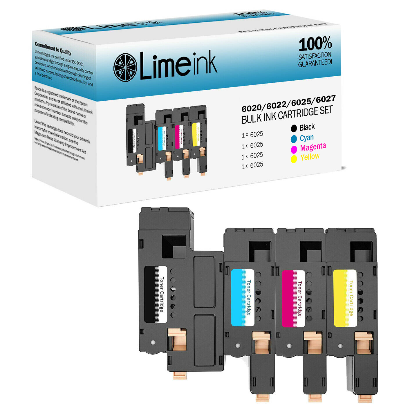 4 Compatible Toner Cartridges for Xerox WorkCentre 6025 6027 Phaser 6020 6022