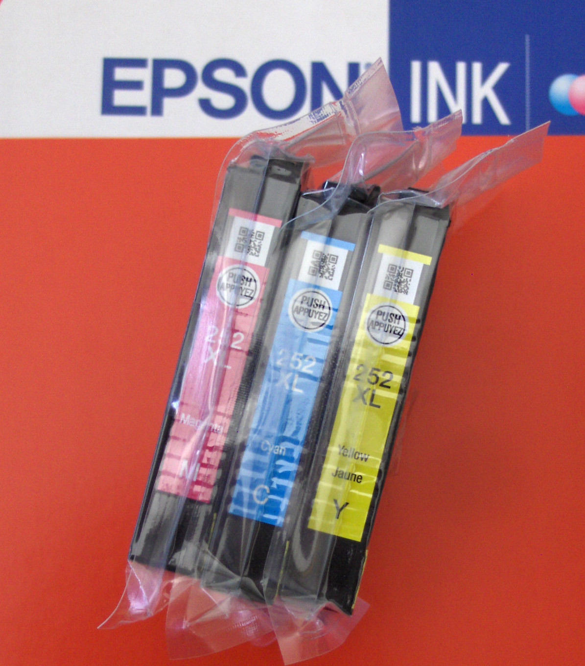 3 Color GENUINE Epson 252XL Ink Cartridges WF 7110 7610 7620 WF-3620 WF-3640 