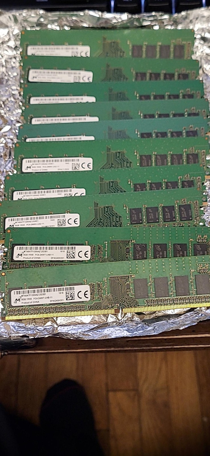 10  x  Micron 8GB DDR4-2400 PC4-19200 UDIMM Desktop Memory MTA8ATF1G64AZ-2G3B1