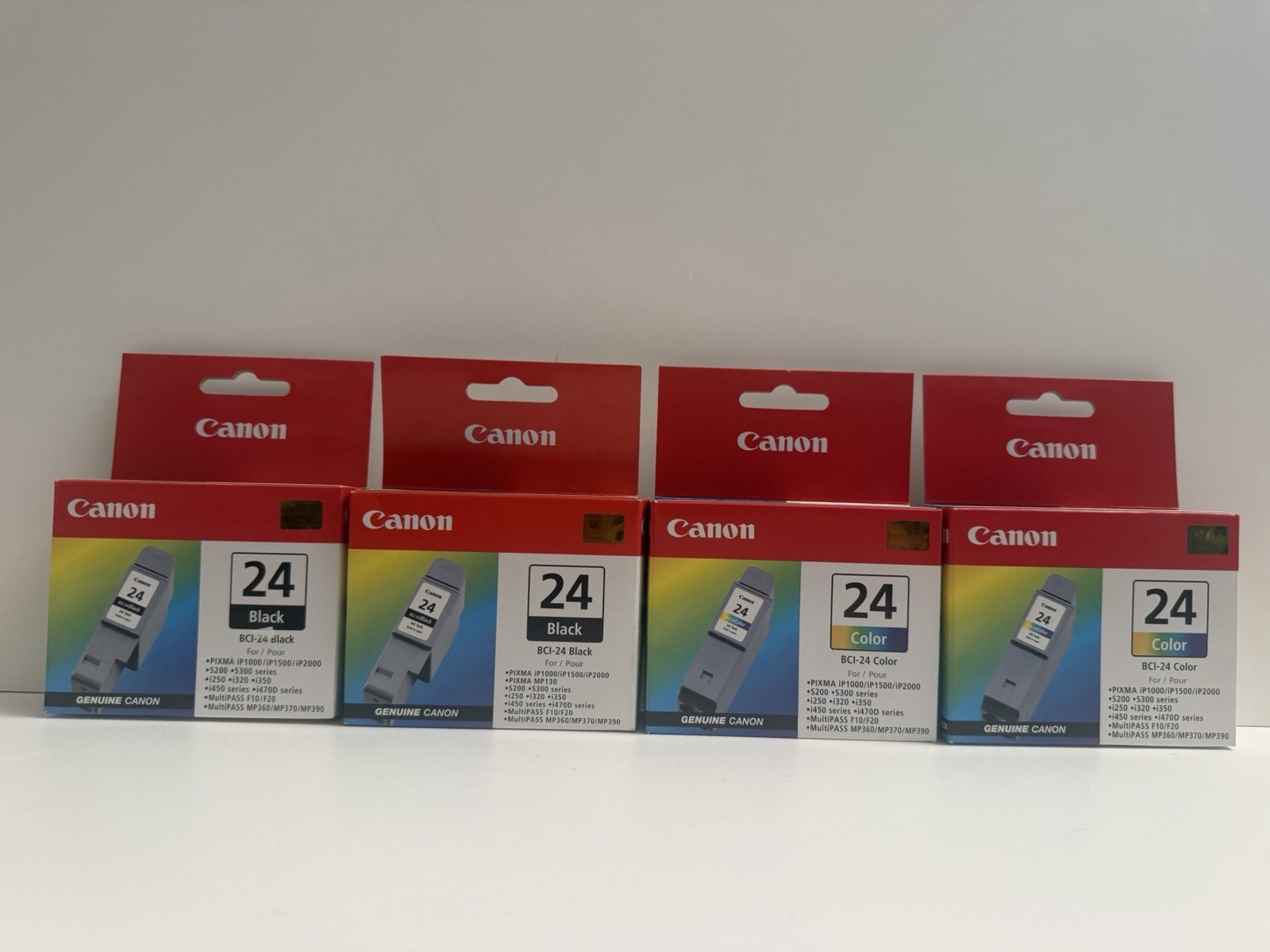 4 Packs Genuine Canon BCI-24 Ink Cartridge New NIB (2) Black (2) Color NEW